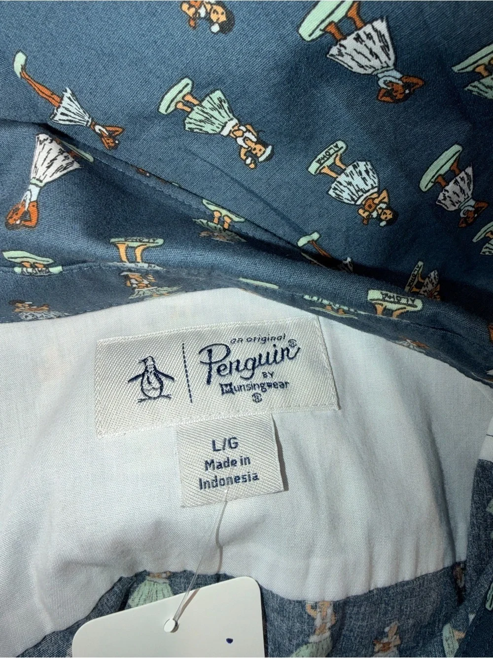 Men's Short-Sleeve Button-Down Shirt in Dark Blue with Micro Print
